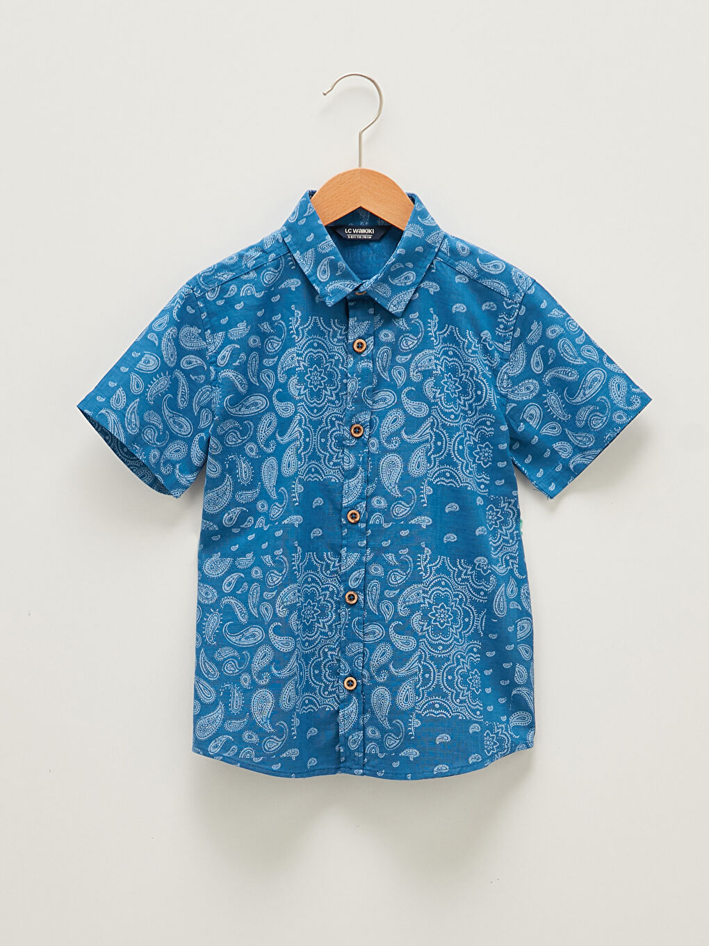 Chemise en Popeline à Manches Courtes pour Garçons à Motifs