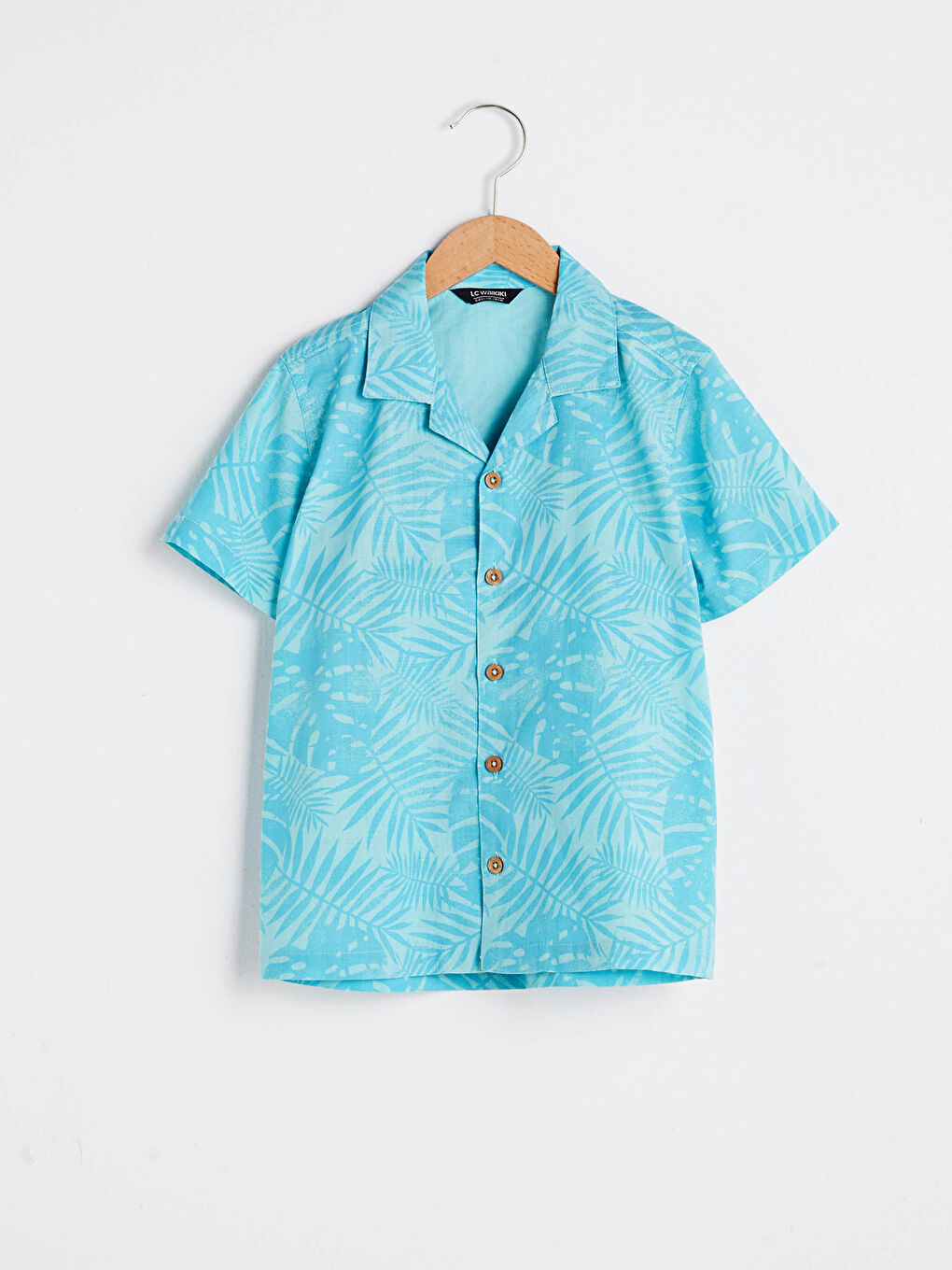 Візерункова сорочка з коротким рукавом з попліну для хлопчиків