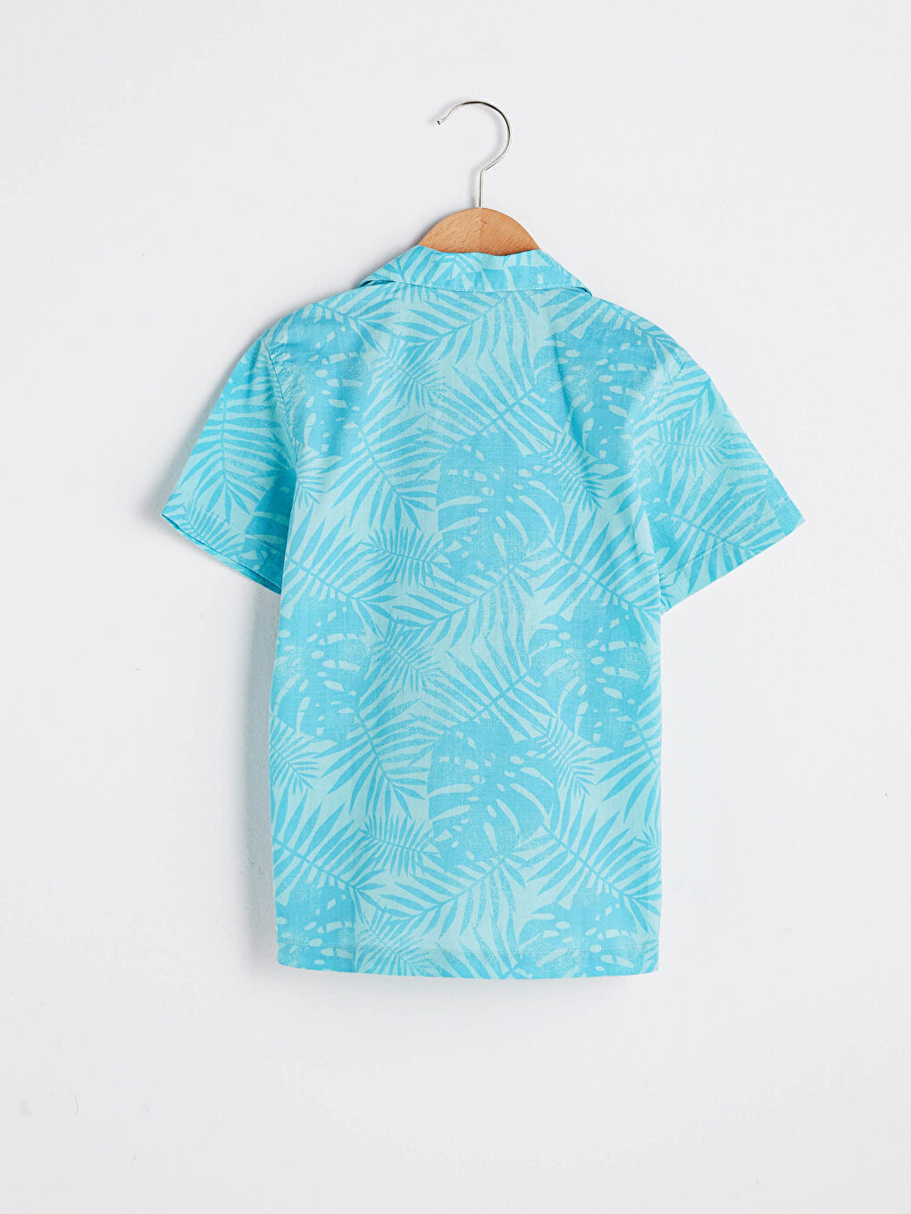 Візерункова сорочка з коротким рукавом з попліну для хлопчиків-1