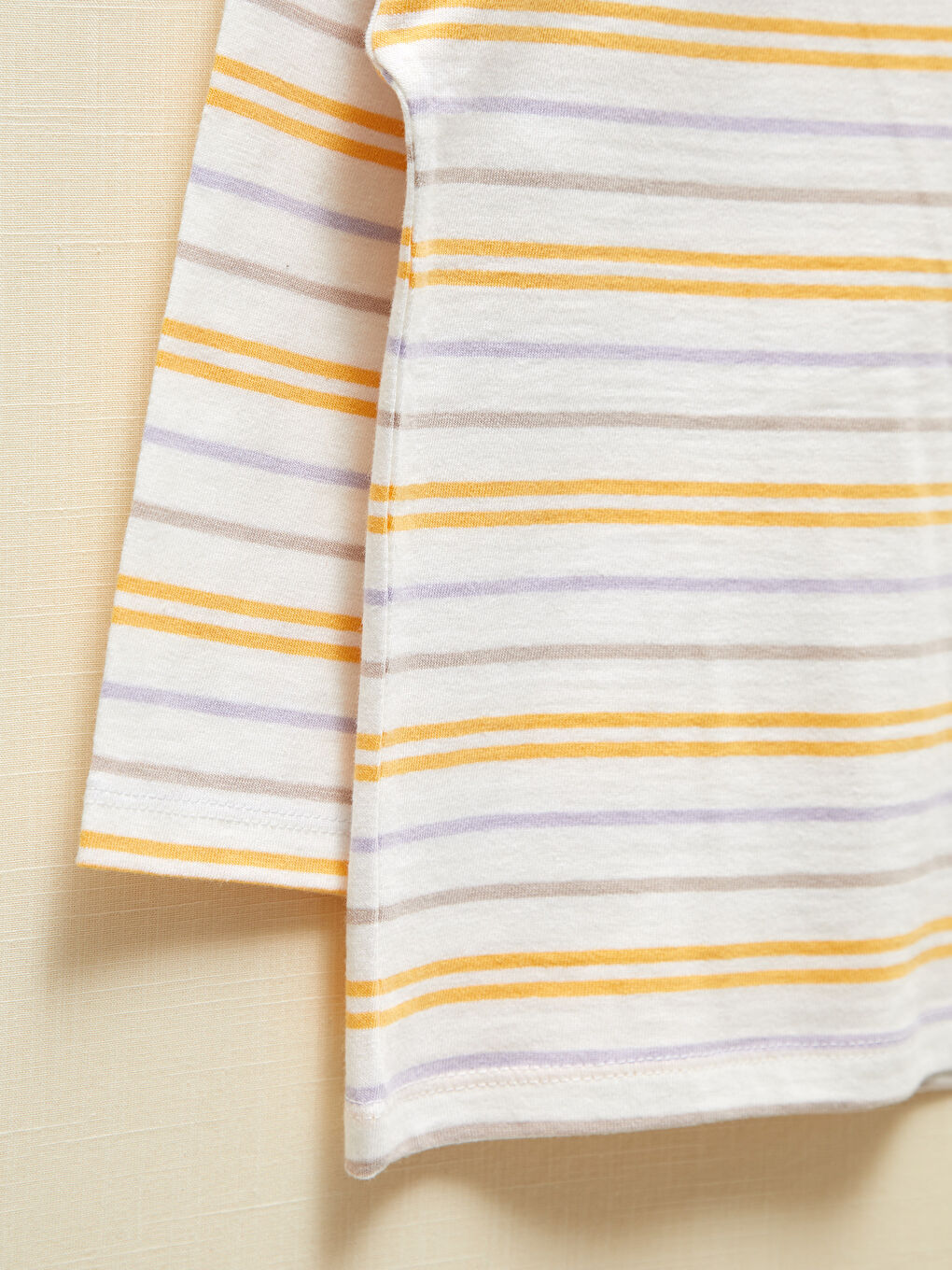 Ekru Erkek Bebek Çizgili Tişört-2