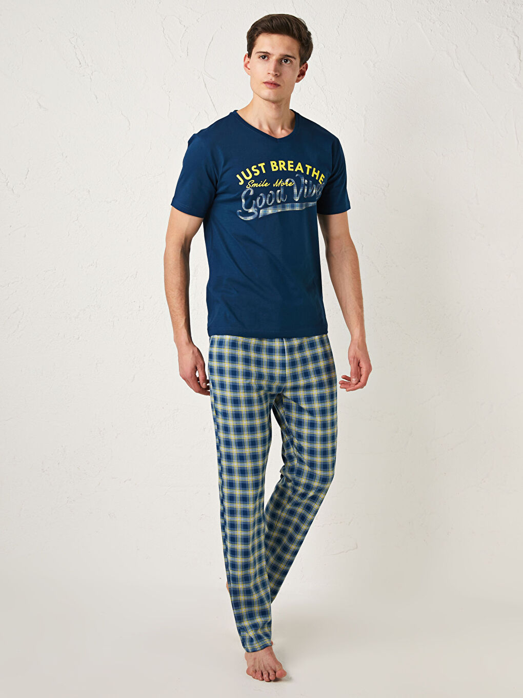 LC WAIKIKI Ensemble de Pyjama pour Hommes en Coton Écossais Coupe Standard -S14865Z8-LQQ
