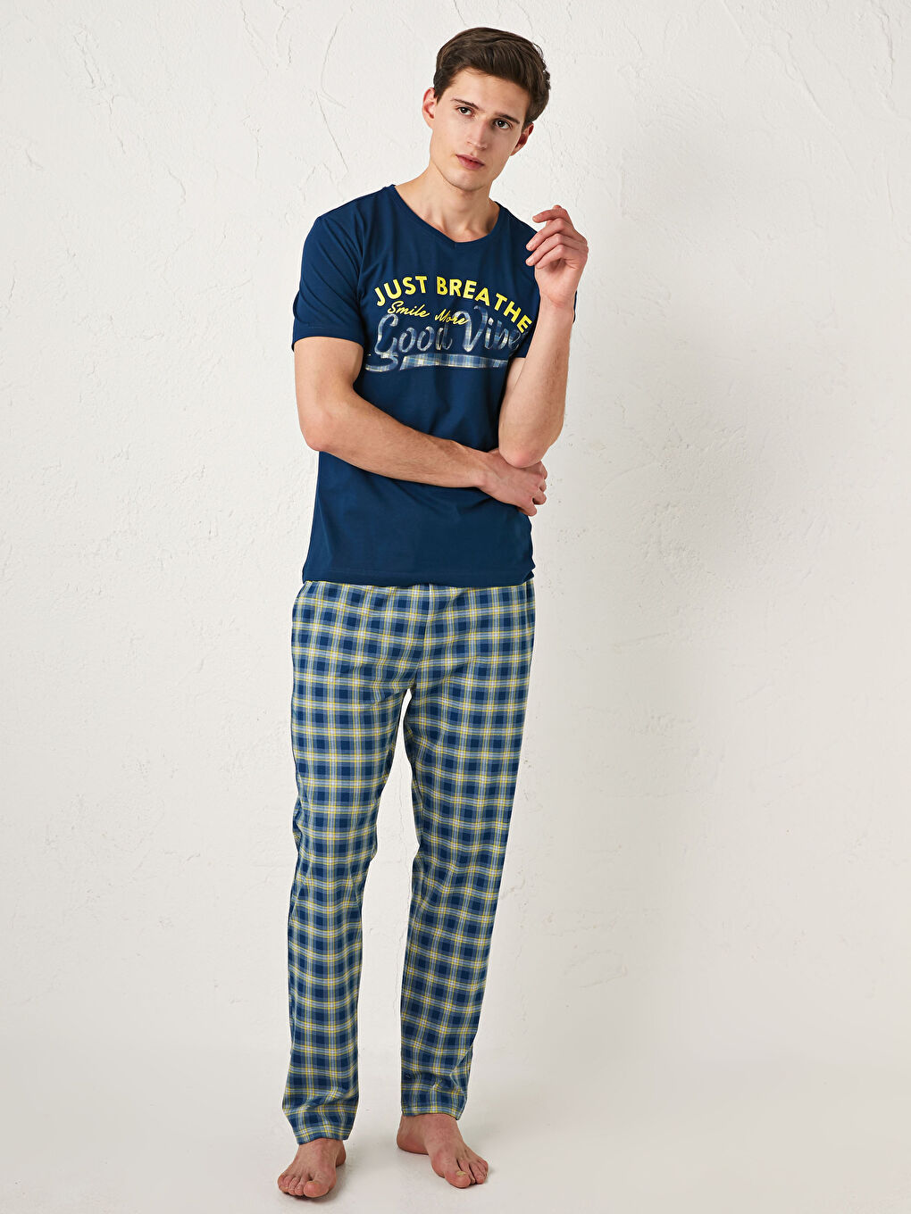 LC WAIKIKI Ensemble de Pyjama pour Hommes en Coton Écossais Coupe Standard -S14865Z8-LQQ