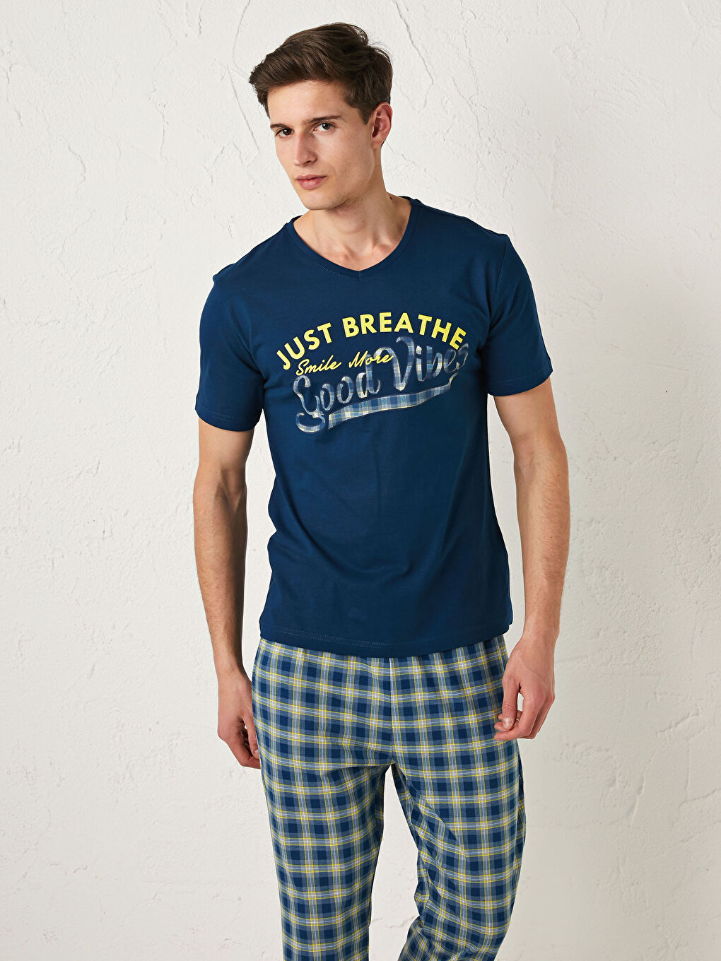 LC WAIKIKI Ensemble de Pyjama pour Hommes en Coton Écossais Coupe Standard -S14865Z8-LQQ