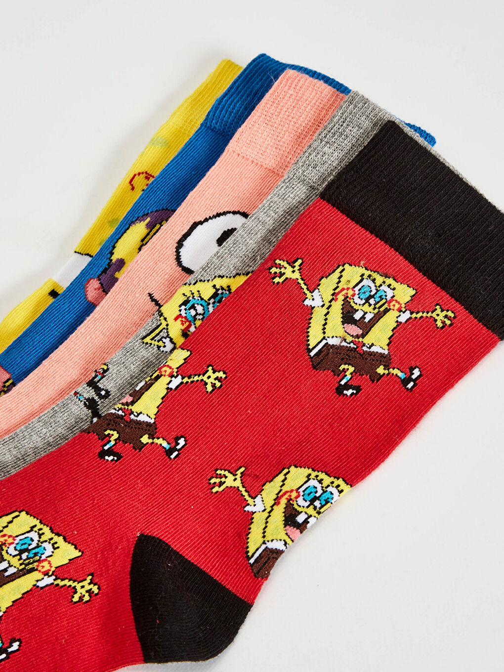 Karışık Sünger Bob Baskılı Soket Çorap 5'li-2