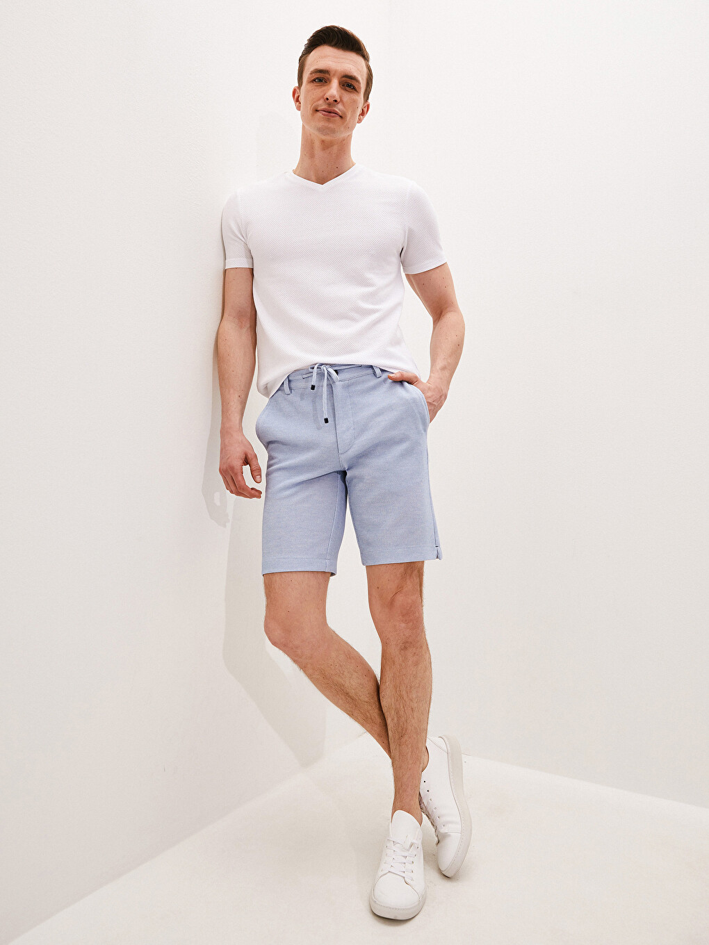 Slim Fit Textured Men's Shorts