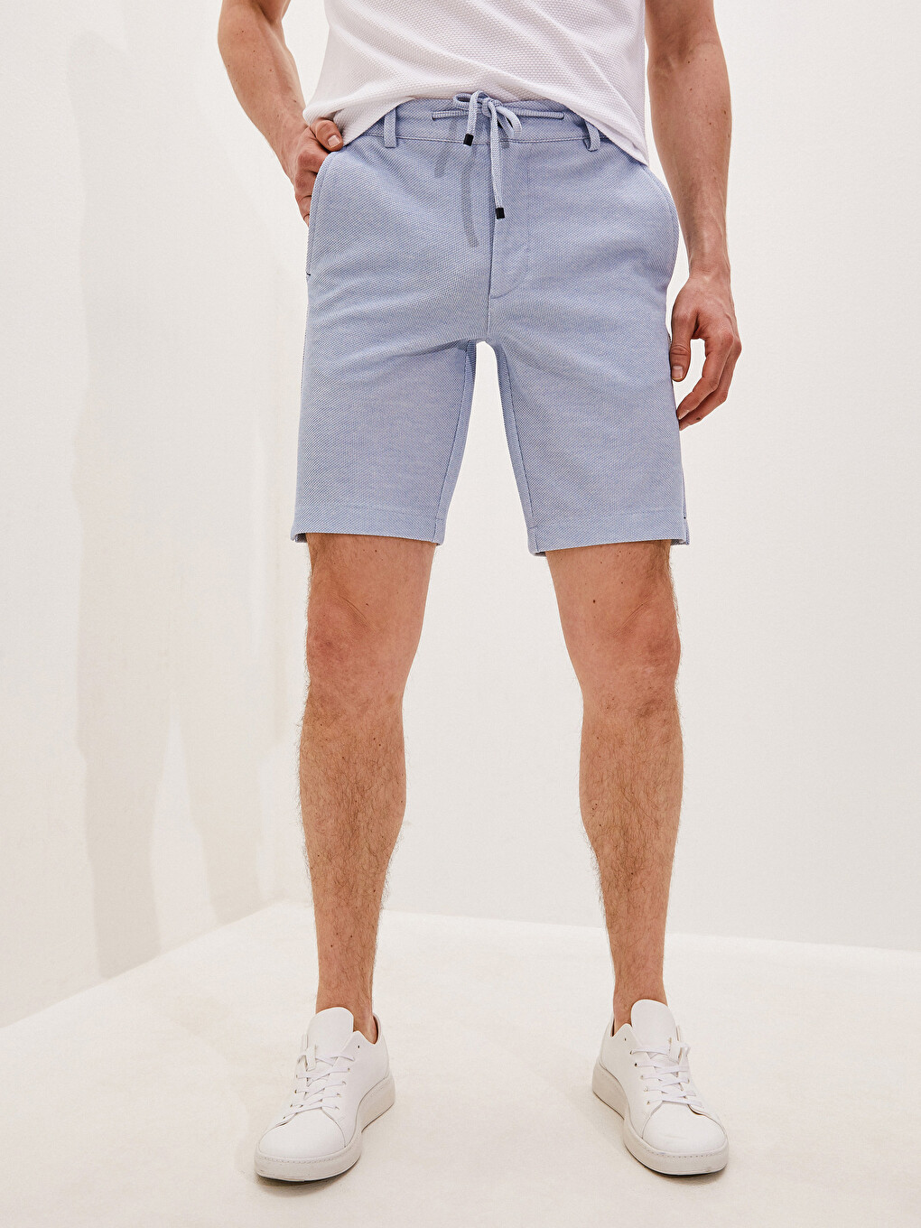 Slim Fit Textured Men's Shorts-3
