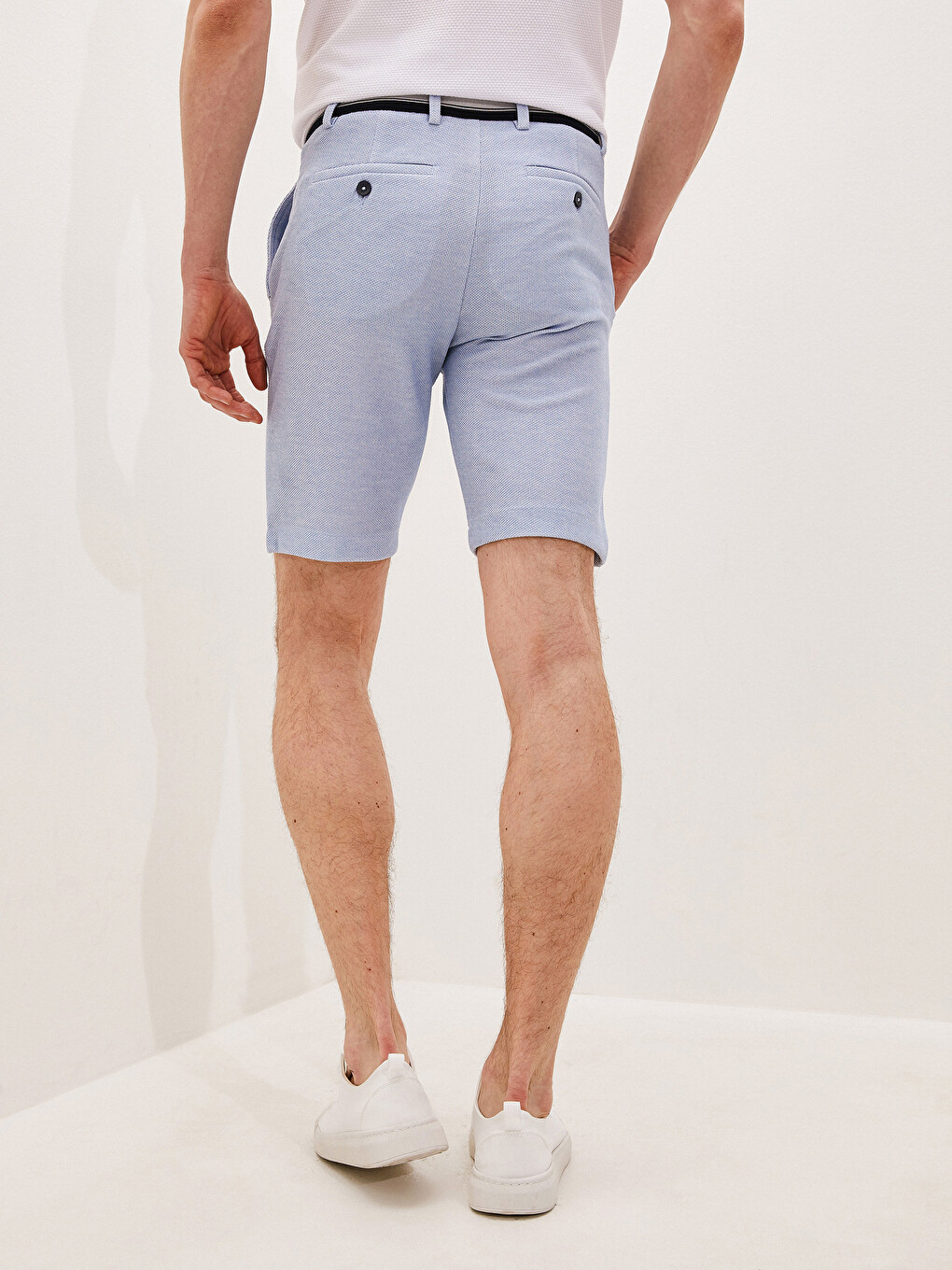 Slim Fit Textured Men's Shorts-4