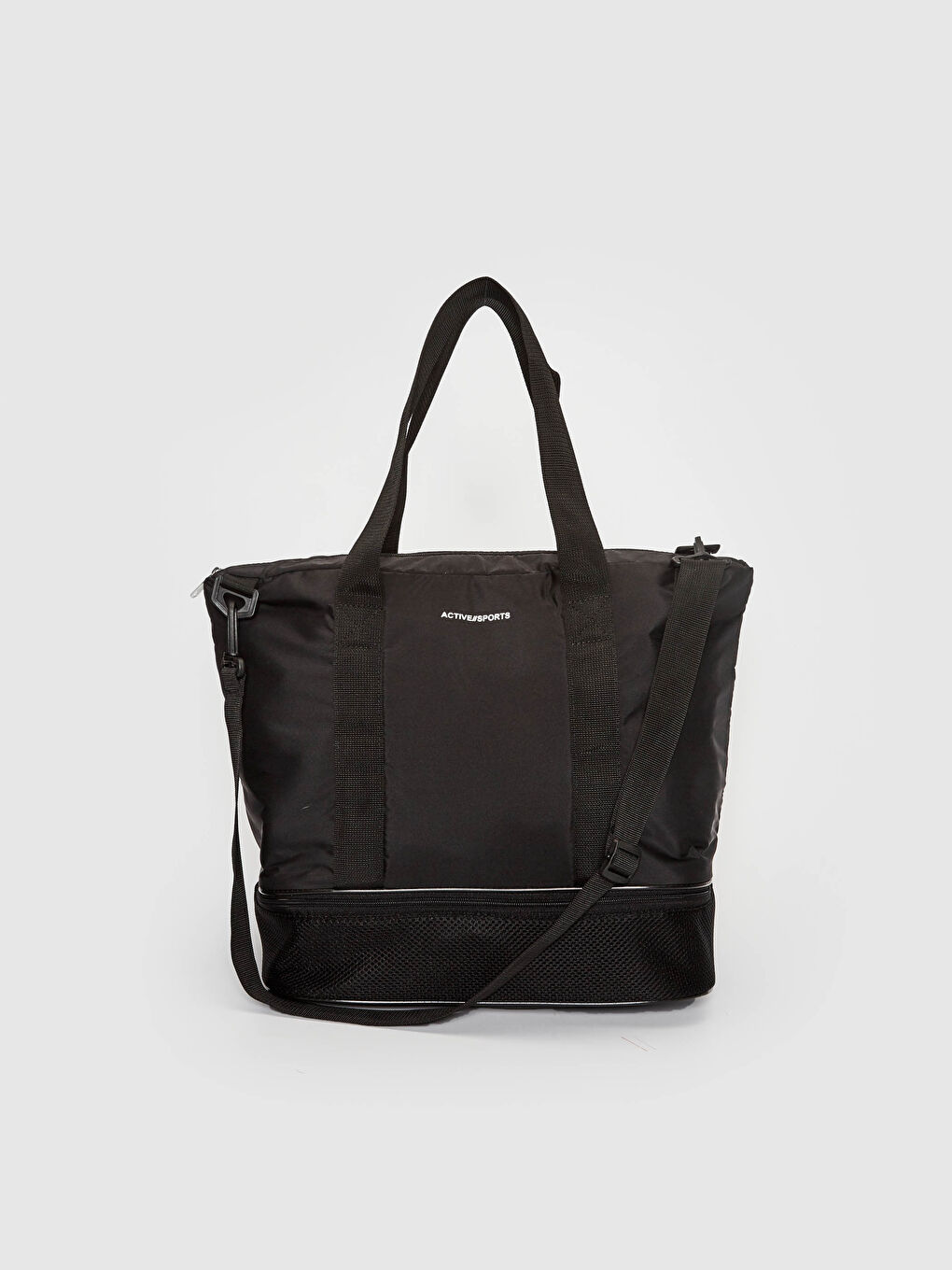 Siyah Paraşüt Kumaş Kadın Aktif Spor Çanta-2