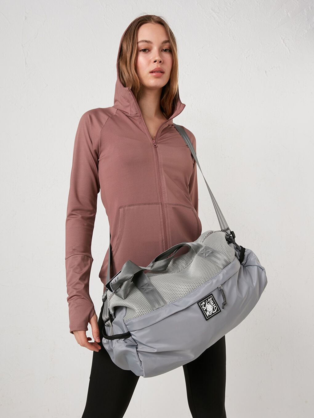 Gri Paraşüt Kumaş Aktif Spor Çanta