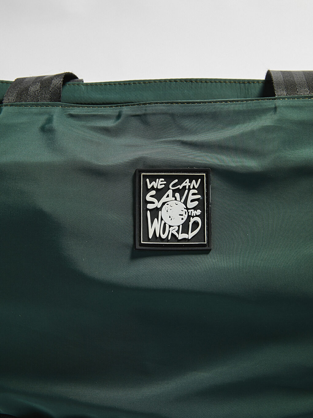 Haki Etiket Baskılı Kadın Kol Çantası-4