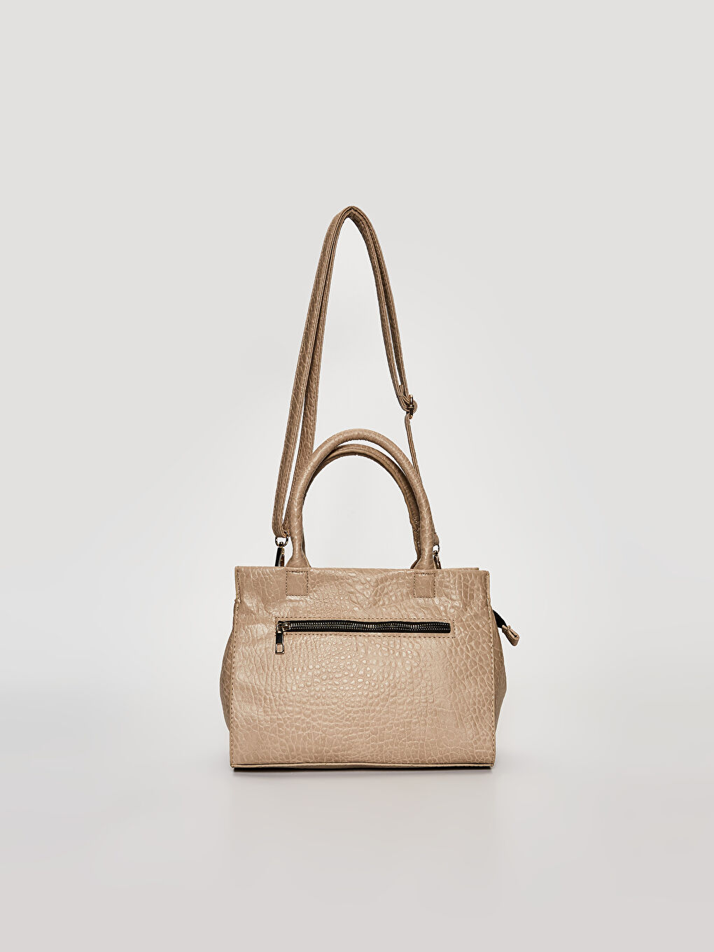 Bej Deri Görünümlü Omuz Çantası-2