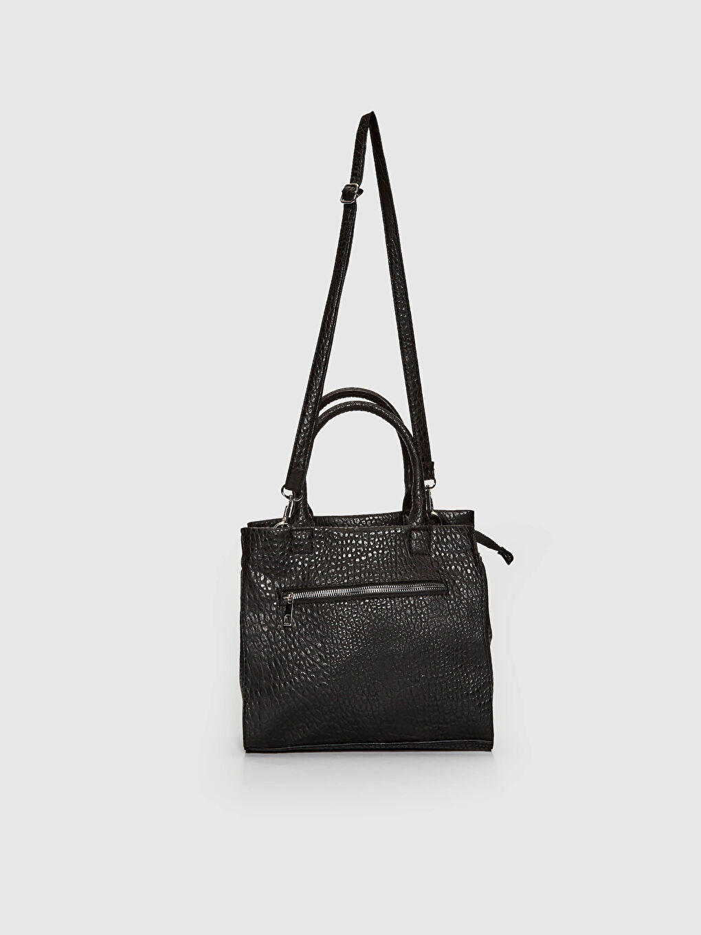 Siyah Deri Görünümlü Omuz Çantası-1