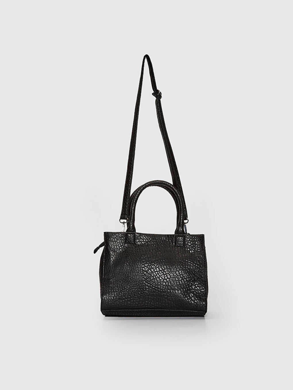 Siyah Deri Görünümlü Omuz Çantası-2