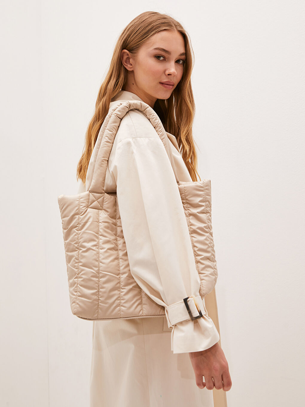 Bej Kadın Kol Çantası-1