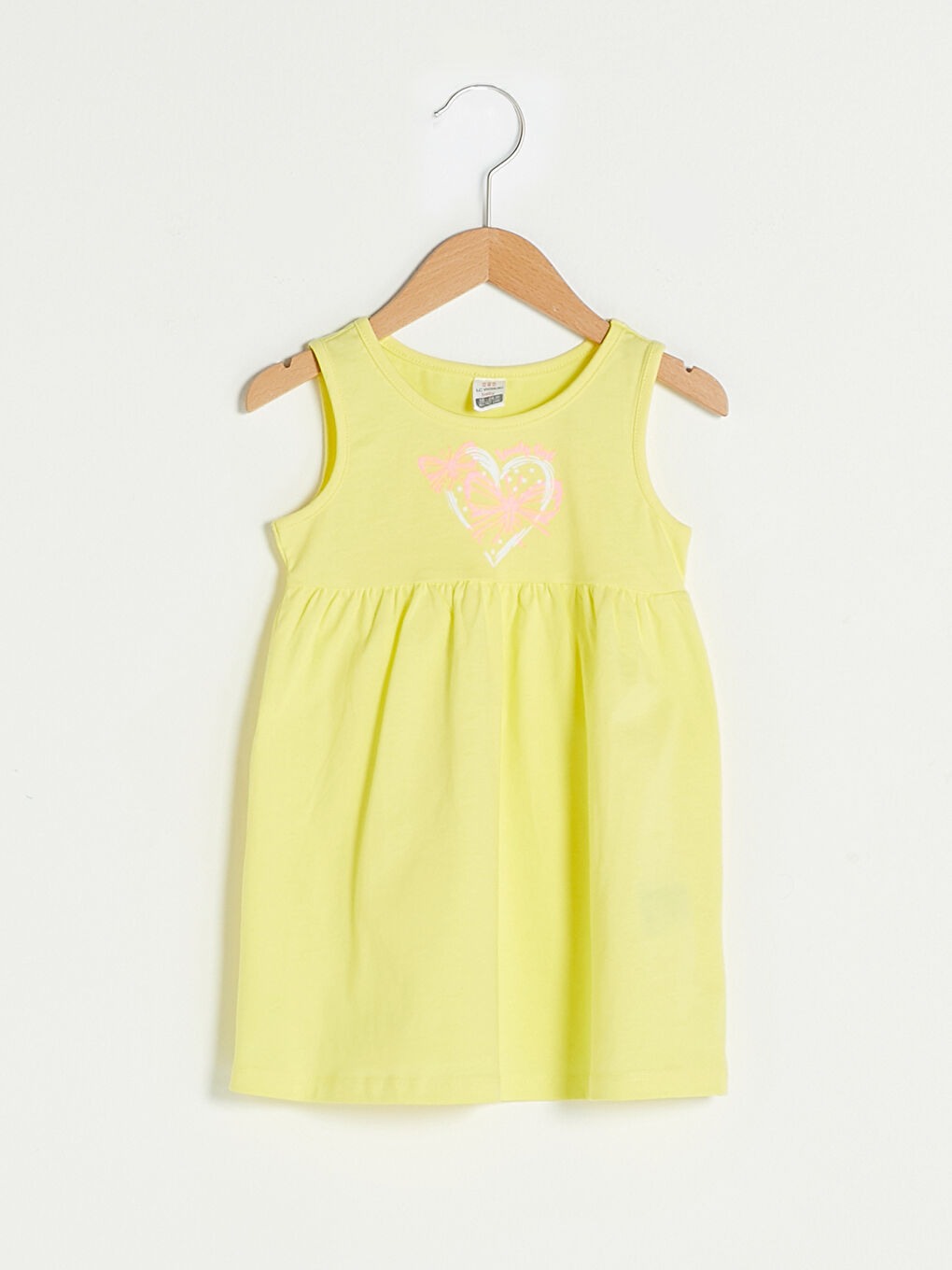 Rochie Fetiță Bebeluș Fără Mâneci Imprimată din Bumbac cu Guler Rotund