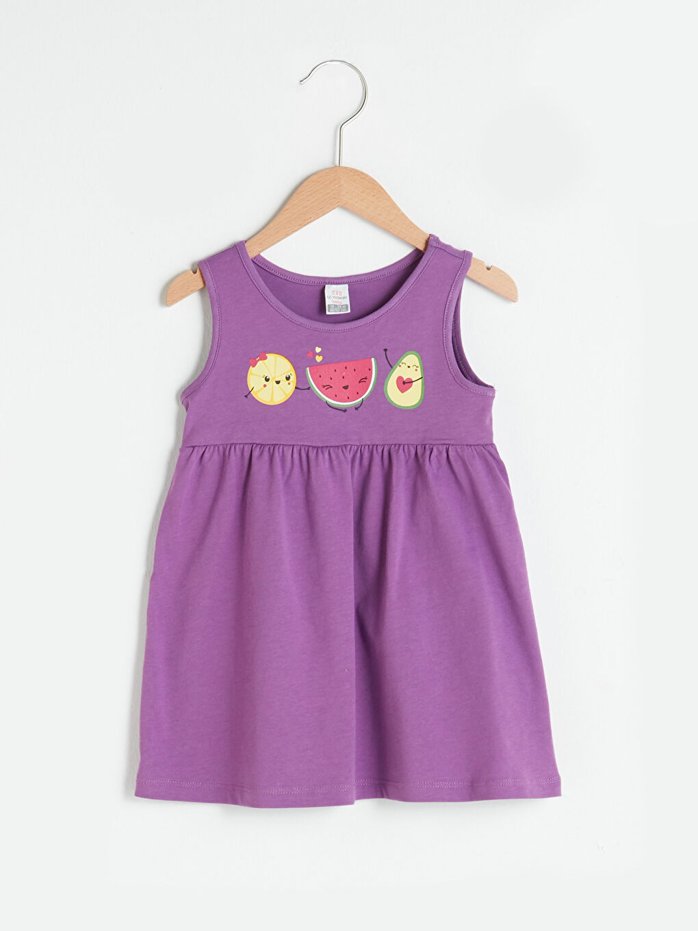 Crew Neck Sleeveless Printed Cotton Baby Girl Dress