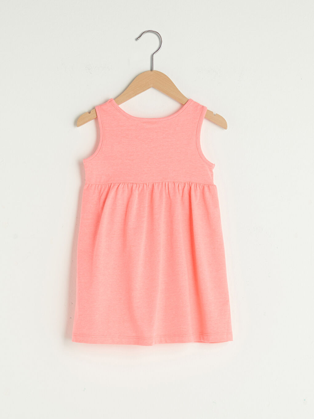 Rochie Fetiță Bebeluș Fără Mâneci Imprimată din Bumbac cu Guler Rotund-1