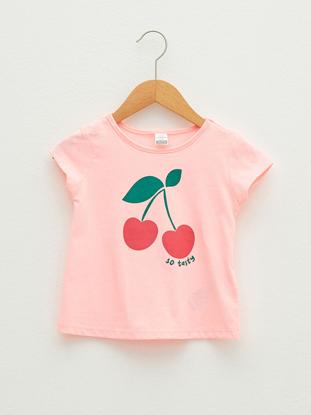 Crew Neck Short Sleeve Printed Cotton Baby Girl T-Shirt