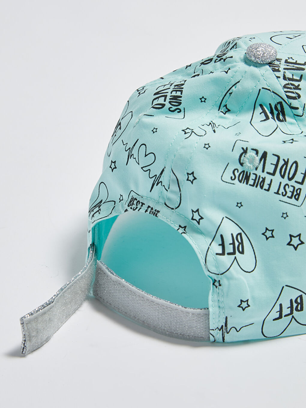 Yeşil Slogan Baskılı Kız Çocuk Şapka-2