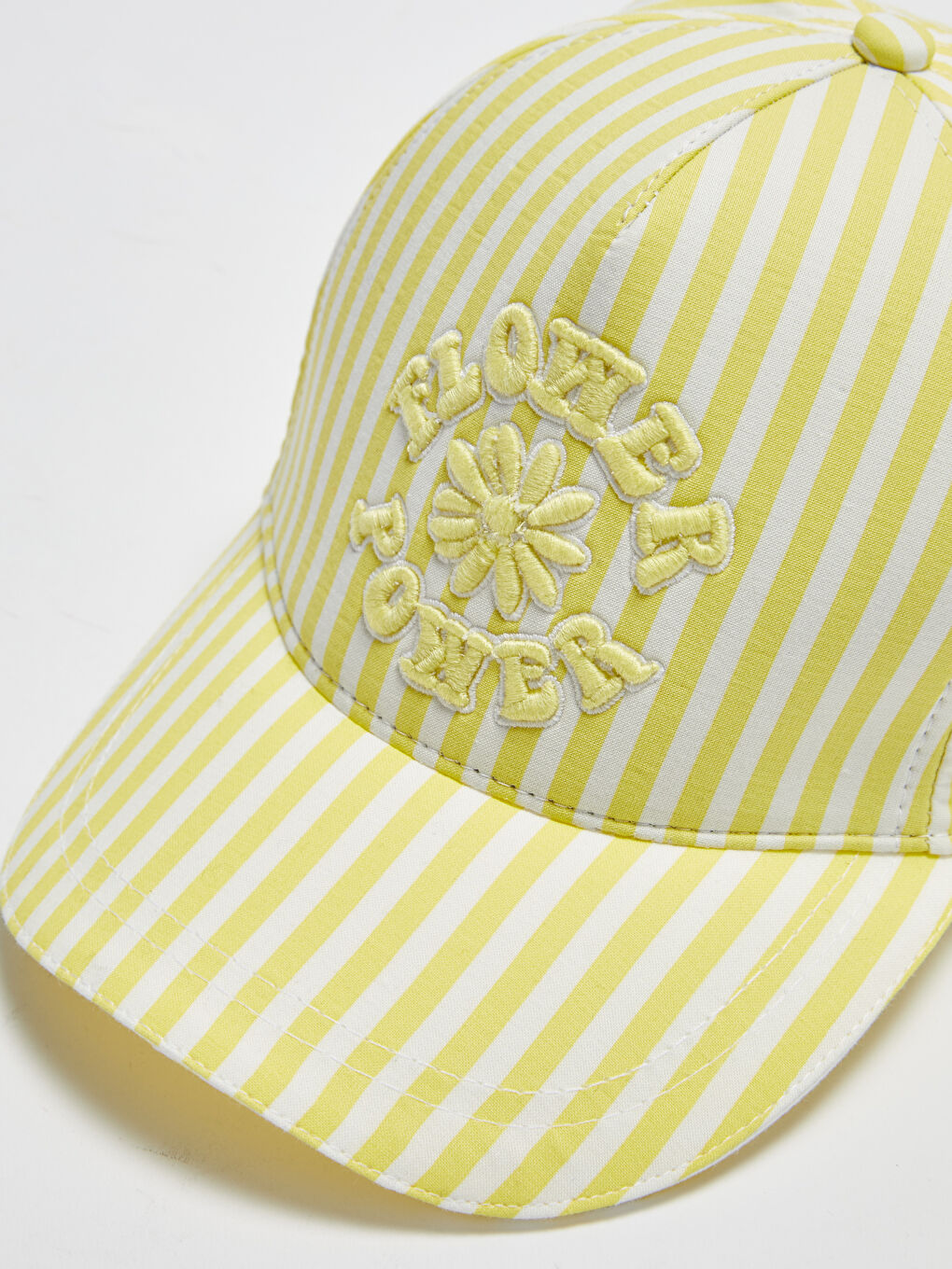 Girl's Summer Embroidered Striped Hat-2