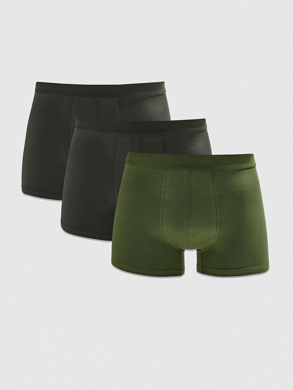 Yeşil Standart Kalıp Pamuklu Esnek Erkek Boxer 3'lü