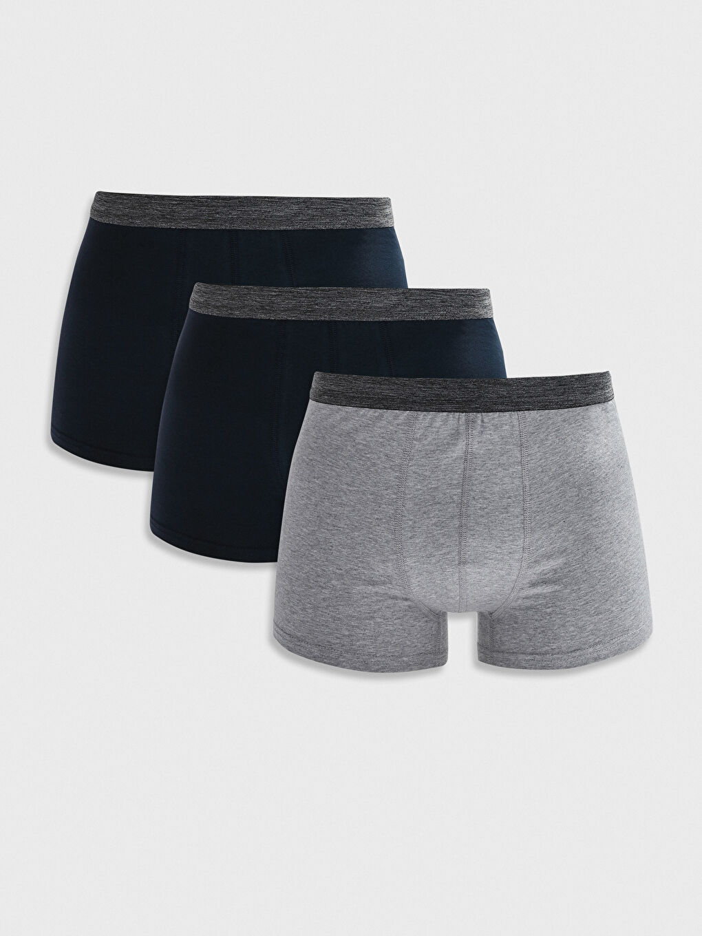 Gri Standart Kalıp Pamuklu Esnek Erkek Boxer 3'lü