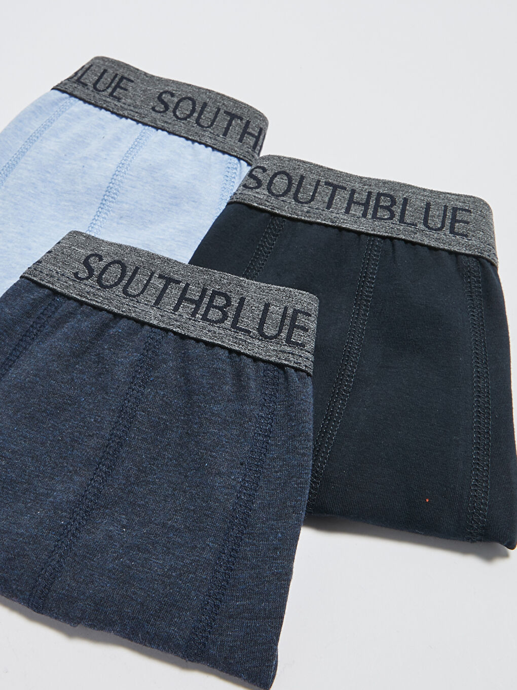 Mavi Standart Kalıp Pamuklu Esnek Erkek Boxer 3'lü-1