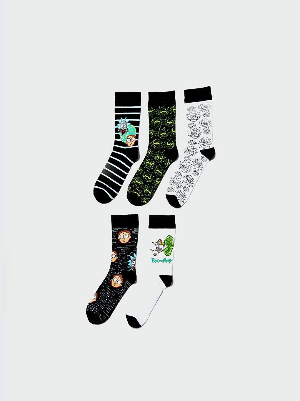 Ricky and Morty Printed Men's Socks 5 Pieces-1