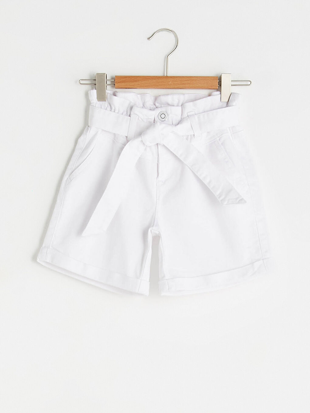 Shorts Basiques en Gabardine pour Fille avec Taille Élastique