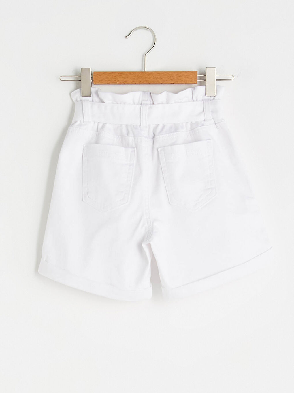 Shorts Basiques en Gabardine pour Fille avec Taille Élastique-1