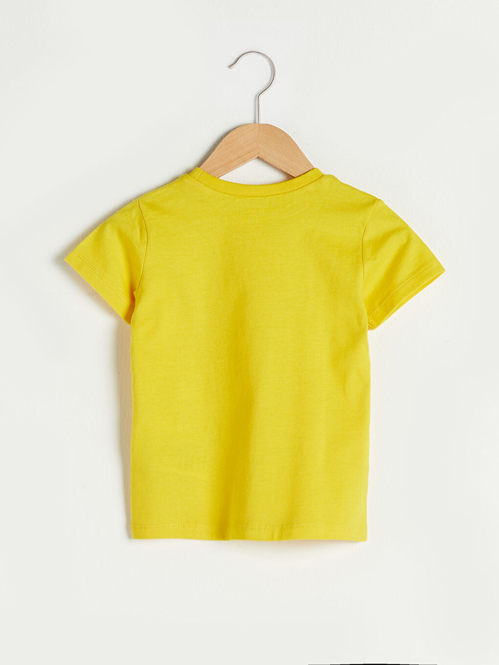 Sarı Bisiklet Yaka Kısa Kol Baskılı Pamuklu Erkek Bebek Tişört-1