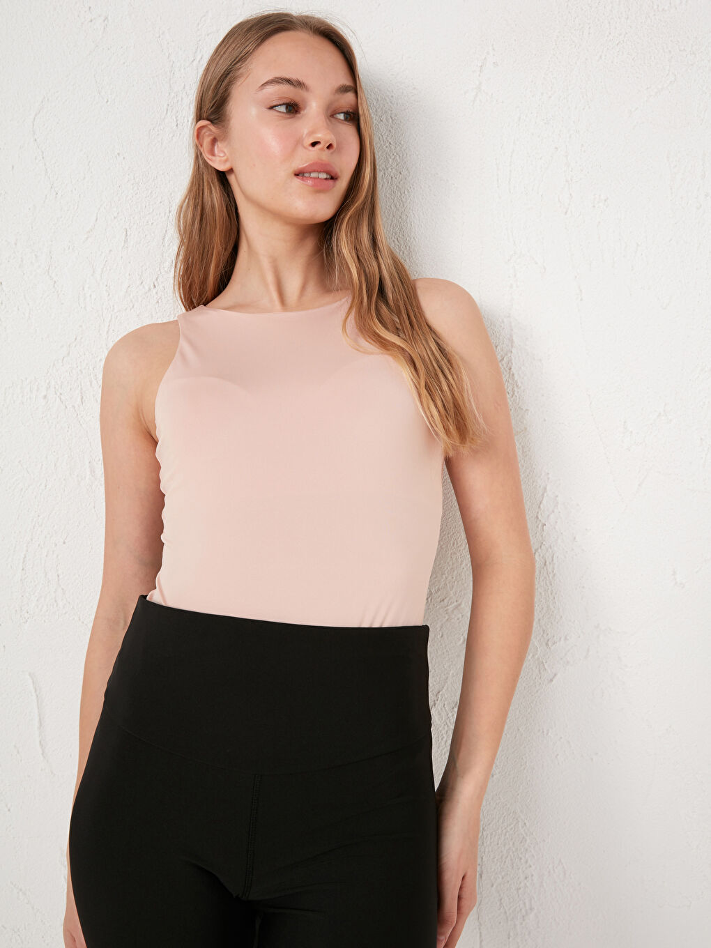 LCW DREAM Women's Crew Neck Straight Body With Snap Fastener -S15563Z8-GAP