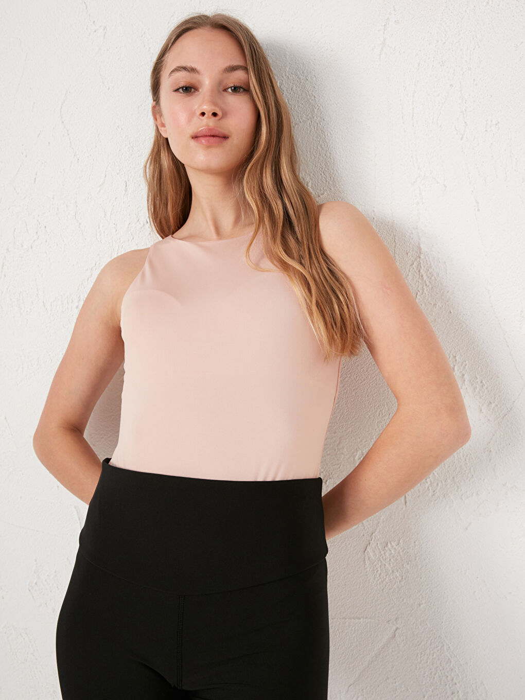 LCW DREAM Women's Crew Neck Straight Body With Snap Fastener -S15563Z8-GAP