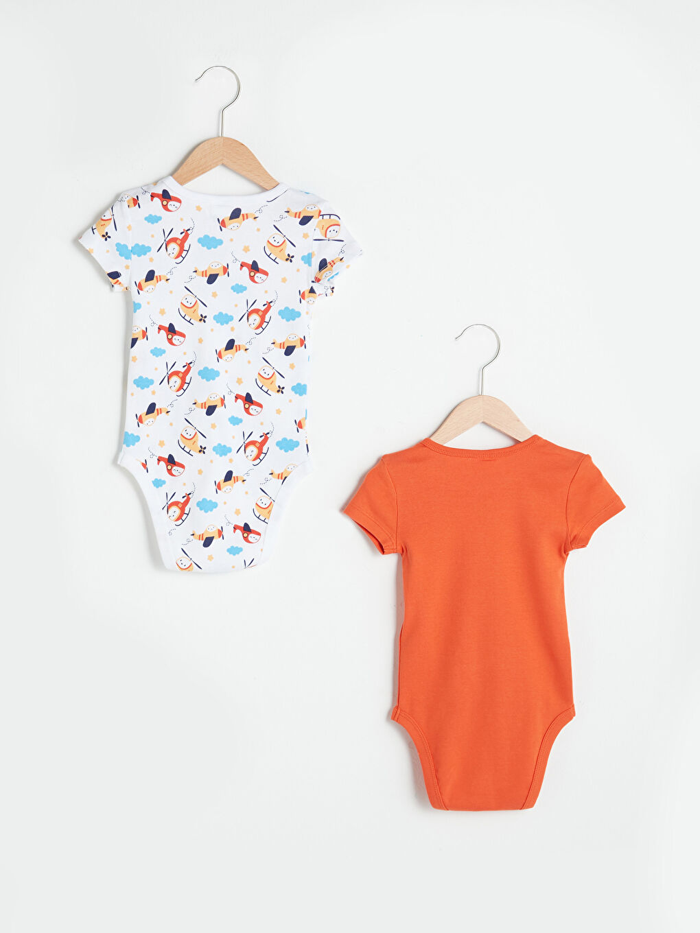 Body Bébé Garçon Imprimé Col Rond Manches Courtes en Coton avec Fermeture à Pression Lot de 2-1