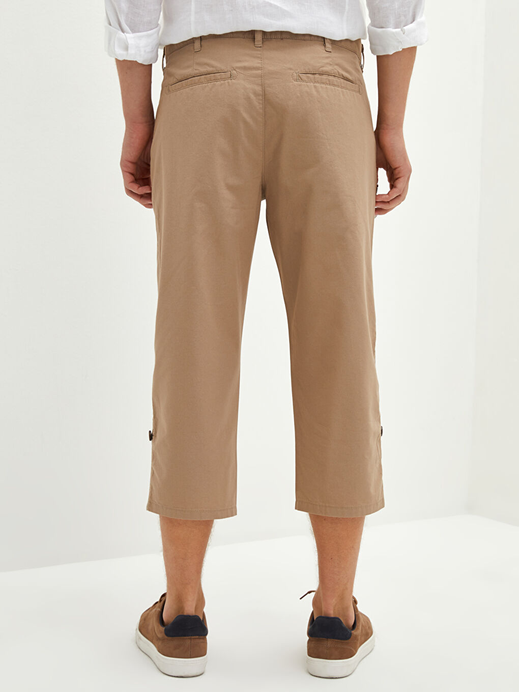 Bej Standart Kalıp Erkek Bermuda Şort-4