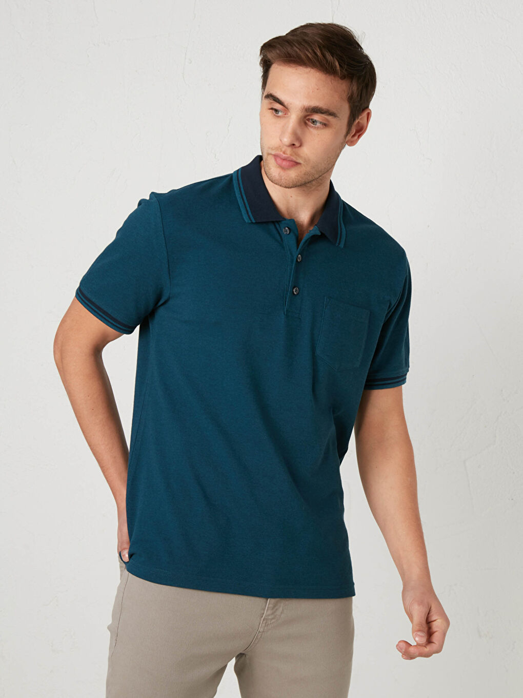Polo Neck Short Sleeve T-Shirt