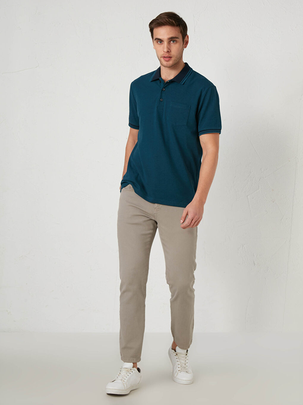 Polo Neck Short Sleeve T-Shirt-2
