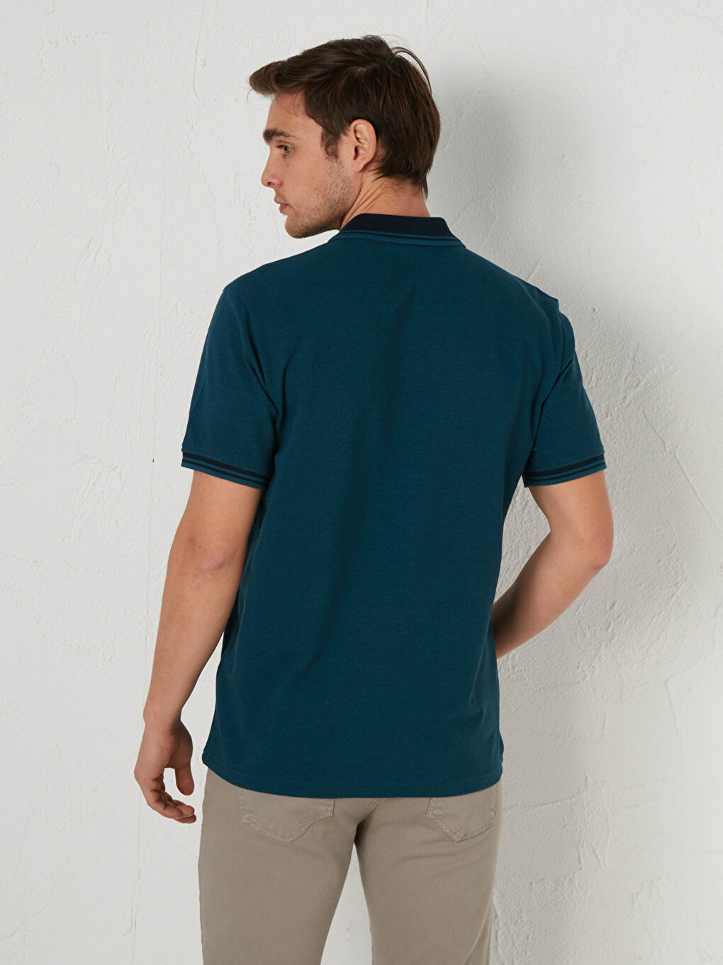 Polo Neck Short Sleeve T-Shirt-3