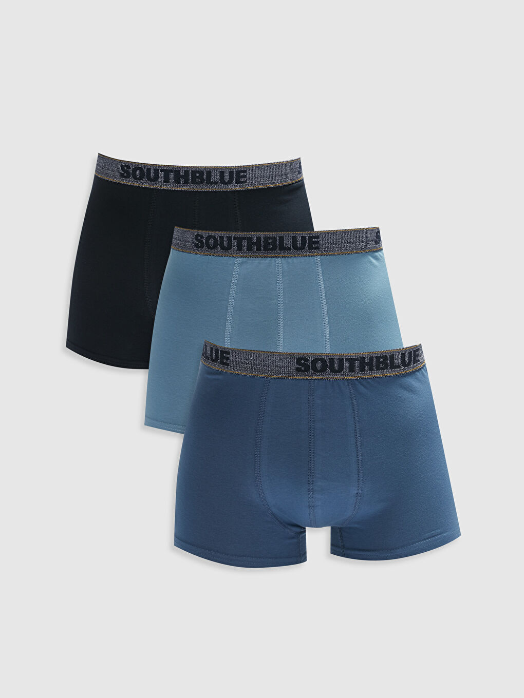 Lacivert Standart Kalıp Pamuklu Esnek Erkek Boxer 3'lü