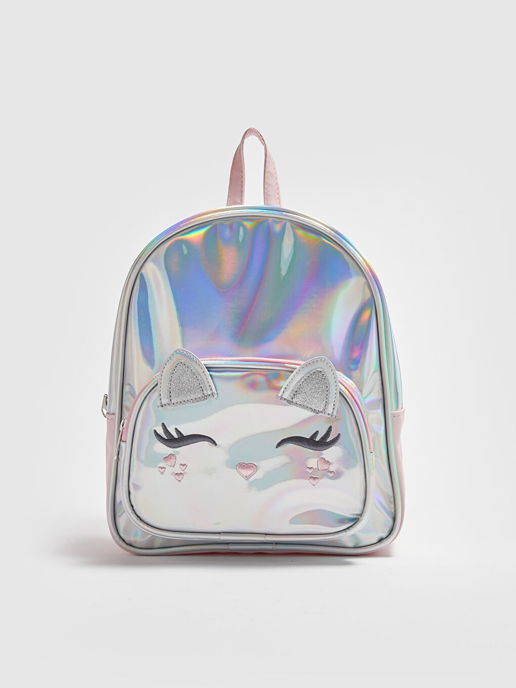 Gri Kız Çocuk Parlak Görünümlü Sırt Çantası