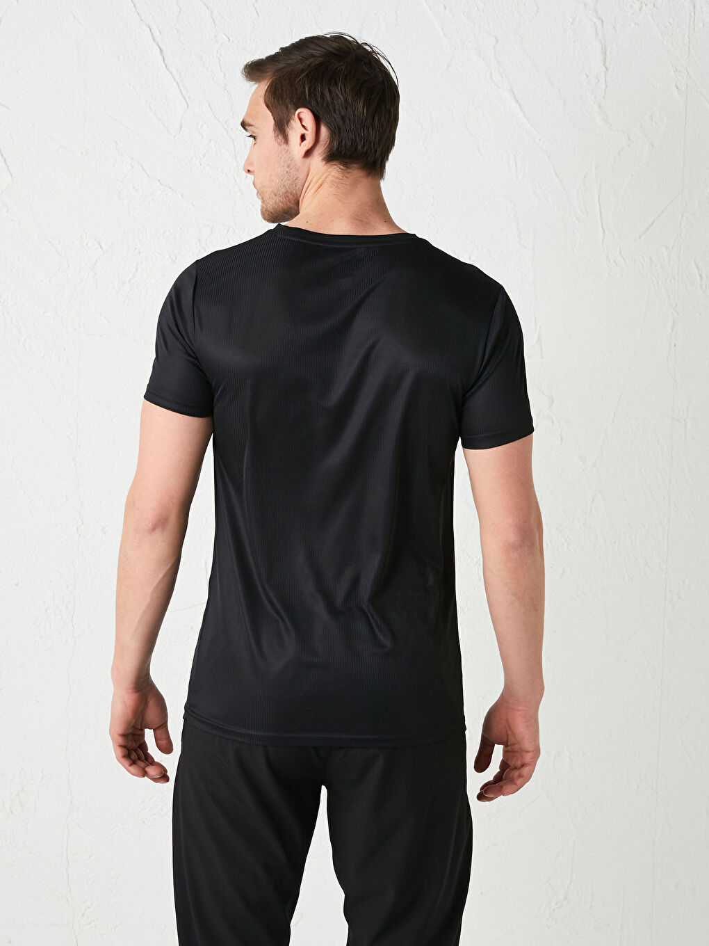 Bisiklet Yaka Kısa Kollu Aktif Spor Erkek Tişört-3