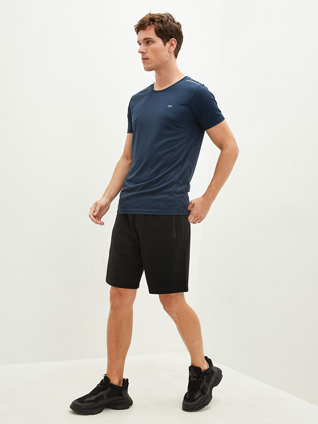 İndigo Bisiklet Yaka Kısa Kollu Aktif Spor Erkek Tişört-3