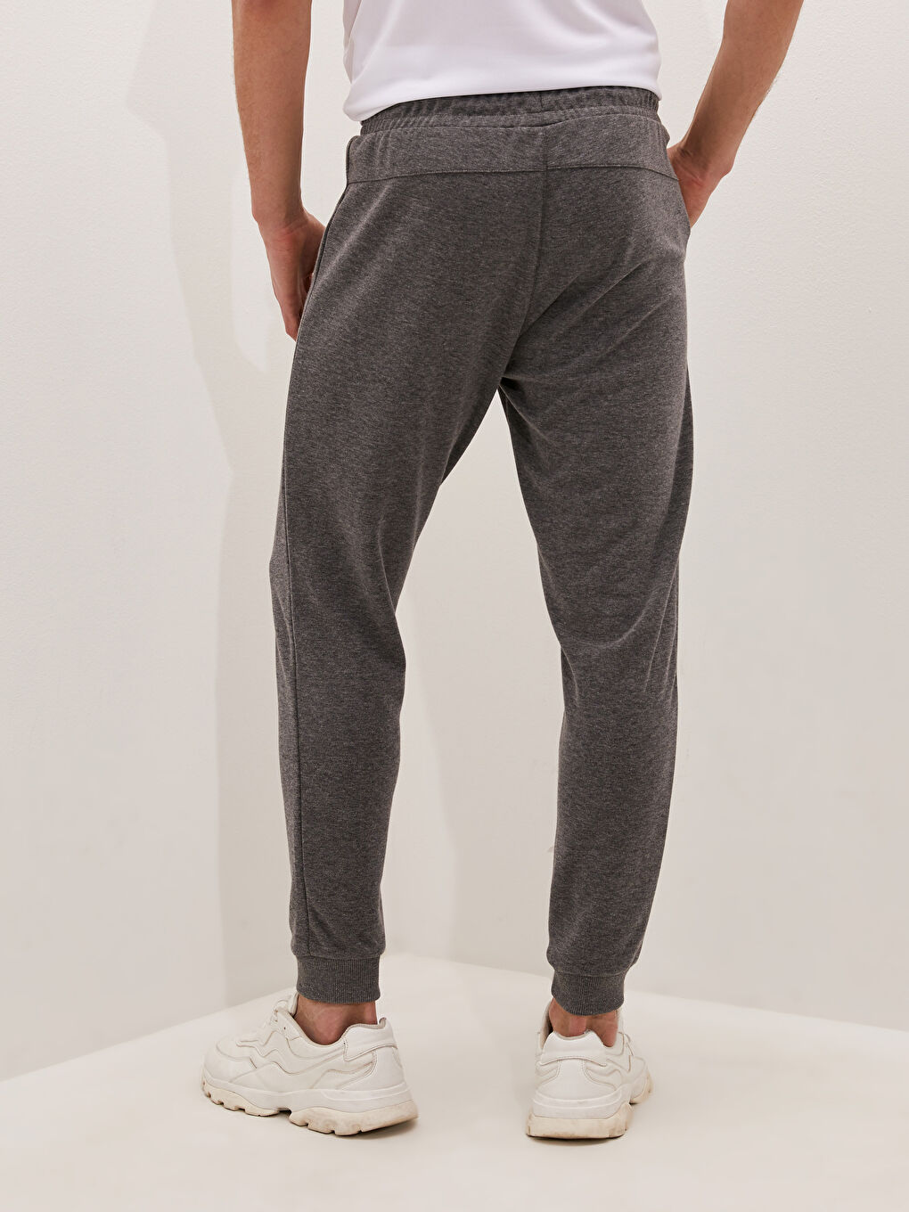 Gri Slim Fit Aktif Spor Erkek Jogger Eşofman Altı-2