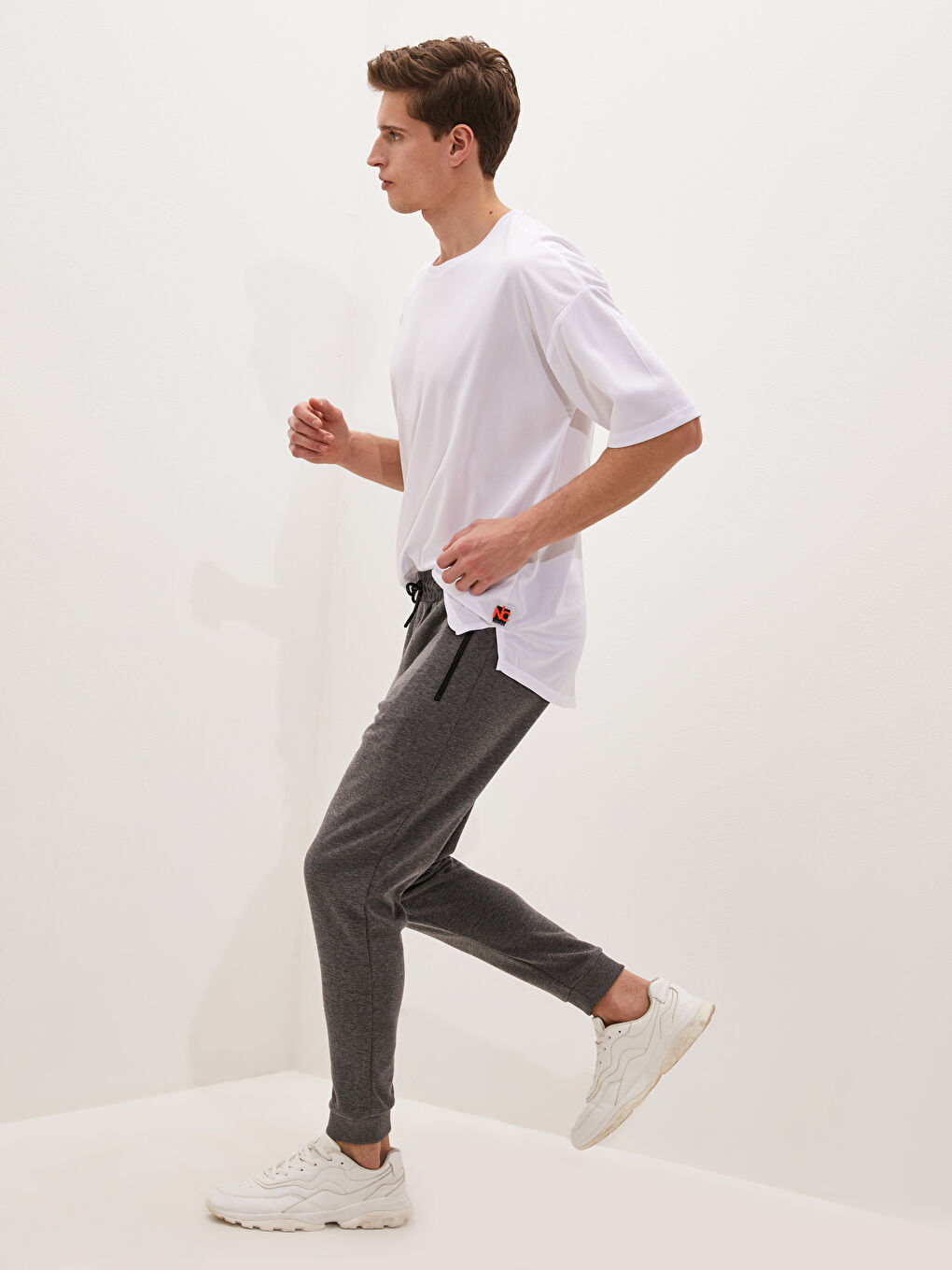 Gri Slim Fit Aktif Spor Erkek Jogger Eşofman Altı