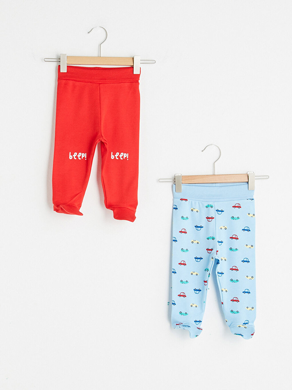 بنطلون بجرابات قطن مطبوع للأولاد الرضع - قطعتين