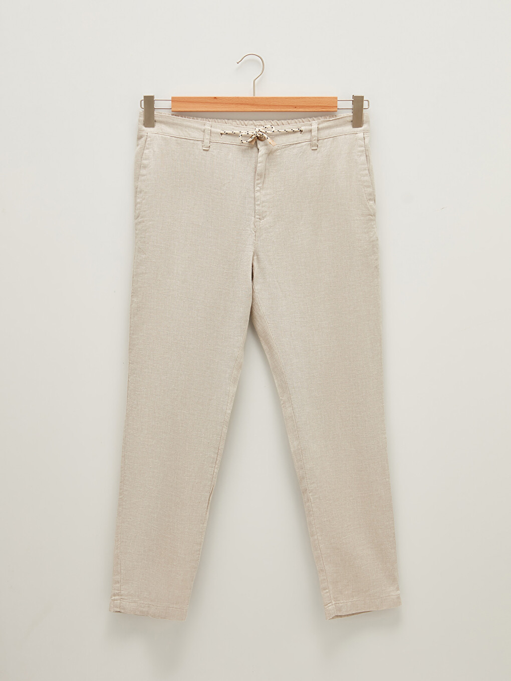 Slim Fit Lanene Muške Pantalone-5