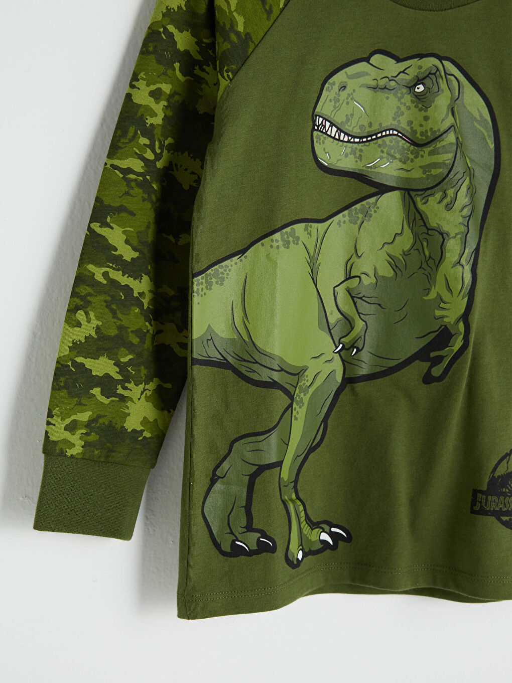Crew Neck Jurassic World Printed Long Sleeve Boy T-Shirt-2