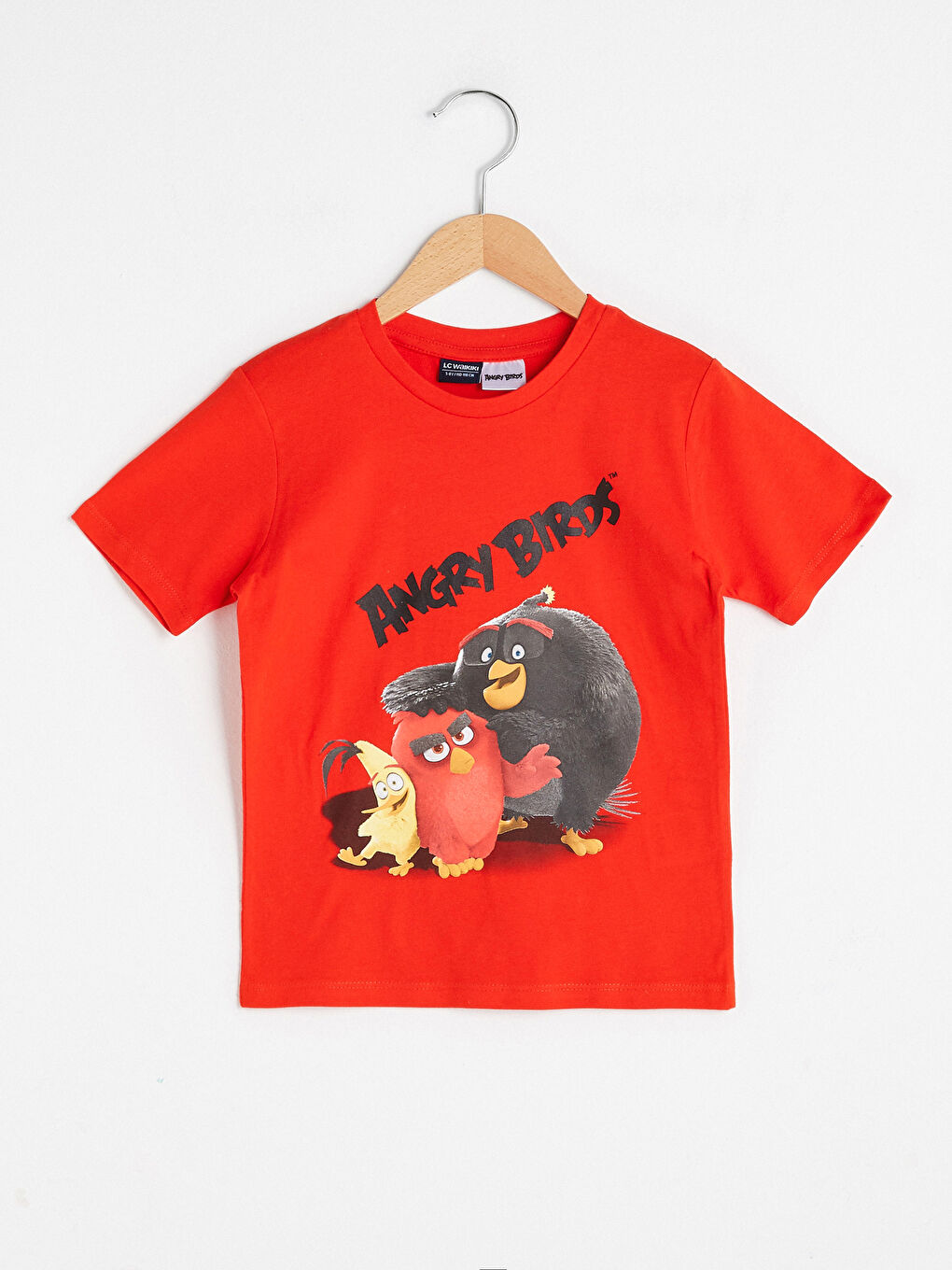 LCW Kids Crew Neck Angry Birds Printed Cotton Boy T-Shirt -S15911Z4-HBH
