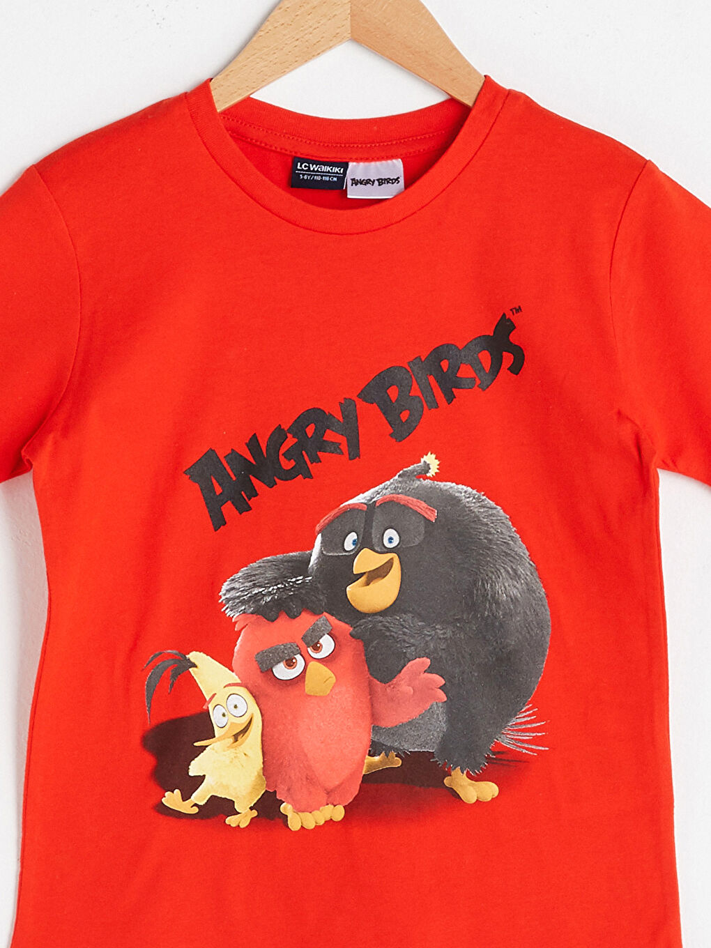 LCW Kids Crew Neck Angry Birds Printed Cotton Boy T-Shirt -S15911Z4-HBH