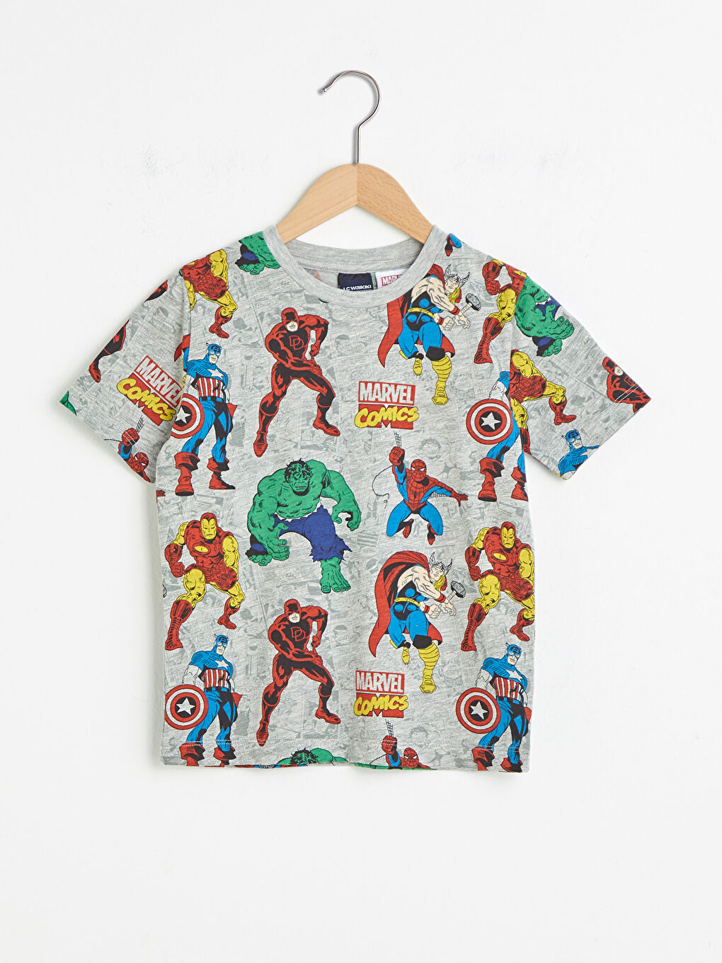 Crew Neck Marvel Licensed Short Sleeve Boy T-Shirt